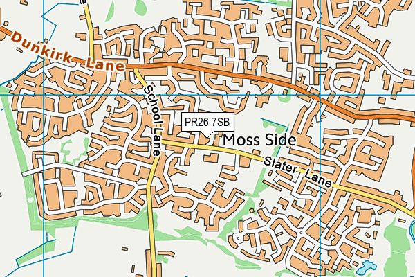 PR26 7SB map - OS VectorMap District (Ordnance Survey)