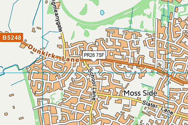 PR26 7SF map - OS VectorMap District (Ordnance Survey)