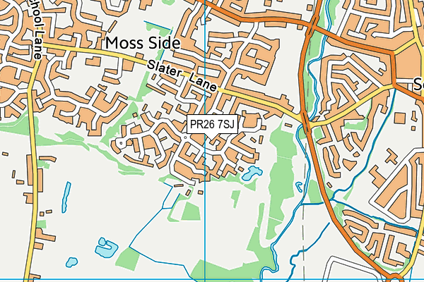 Leyland Warriors Arlfc (Moss Side Recreation Ground) map (PR26 7SJ) - OS VectorMap District (Ordnance Survey)