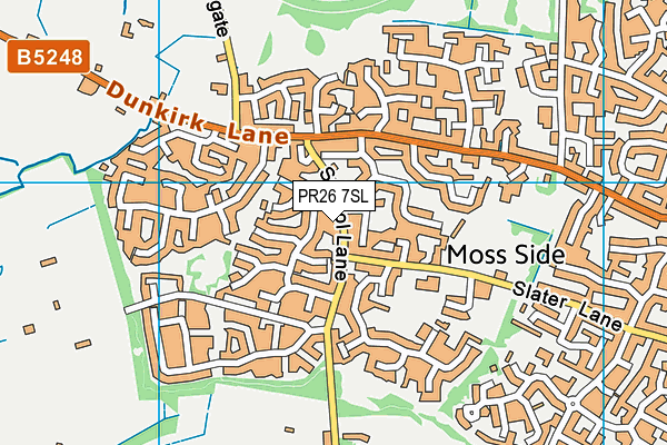 PR26 7SL map - OS VectorMap District (Ordnance Survey)