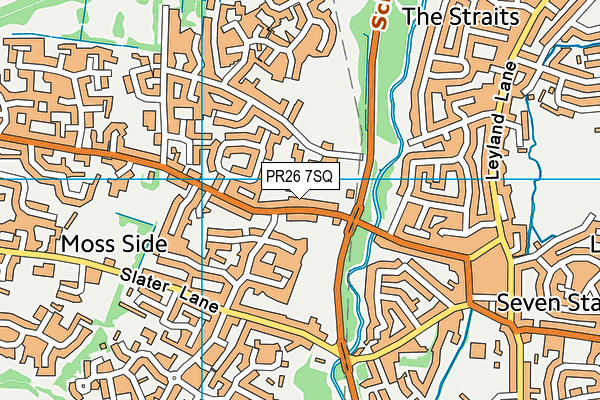 PR26 7SQ map - OS VectorMap District (Ordnance Survey)
