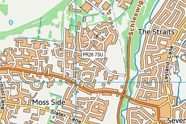 PR26 7SU map - OS VectorMap District (Ordnance Survey)