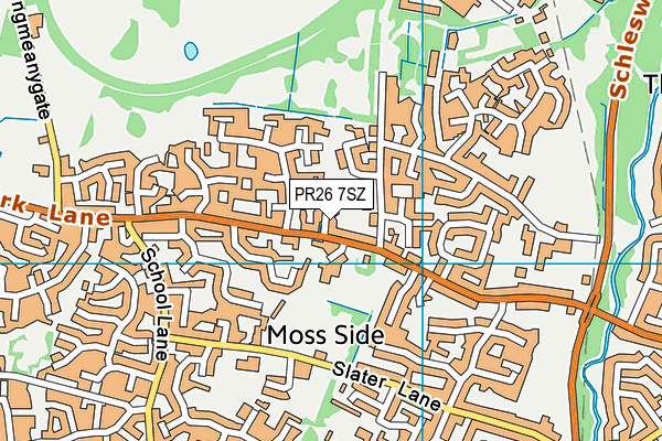 PR26 7SZ map - OS VectorMap District (Ordnance Survey)