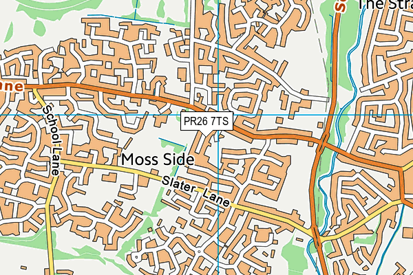 PR26 7TS map - OS VectorMap District (Ordnance Survey)