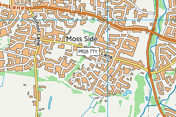 PR26 7TY map - OS VectorMap District (Ordnance Survey)