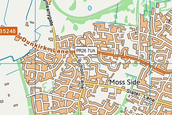 PR26 7UA map - OS VectorMap District (Ordnance Survey)