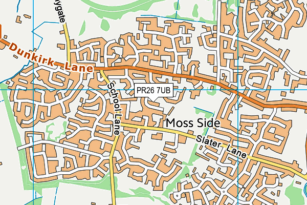 PR26 7UB map - OS VectorMap District (Ordnance Survey)