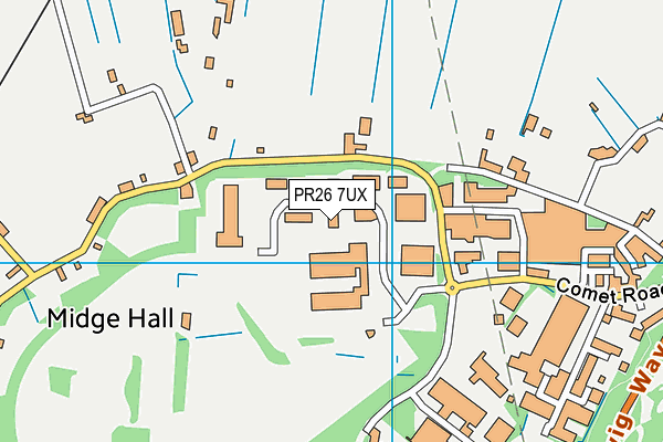 PR26 7UX map - OS VectorMap District (Ordnance Survey)