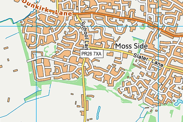 PR26 7XA map - OS VectorMap District (Ordnance Survey)