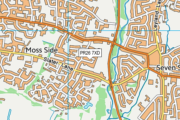PR26 7XD map - OS VectorMap District (Ordnance Survey)