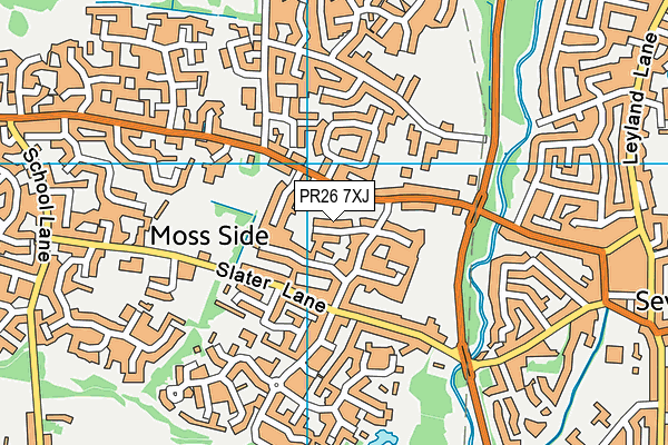 PR26 7XJ map - OS VectorMap District (Ordnance Survey)