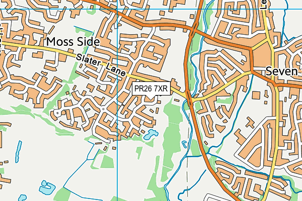 PR26 7XR map - OS VectorMap District (Ordnance Survey)