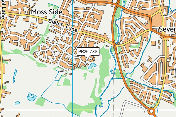 PR26 7XS map - OS VectorMap District (Ordnance Survey)