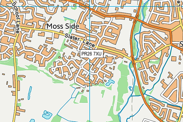 PR26 7XU map - OS VectorMap District (Ordnance Survey)
