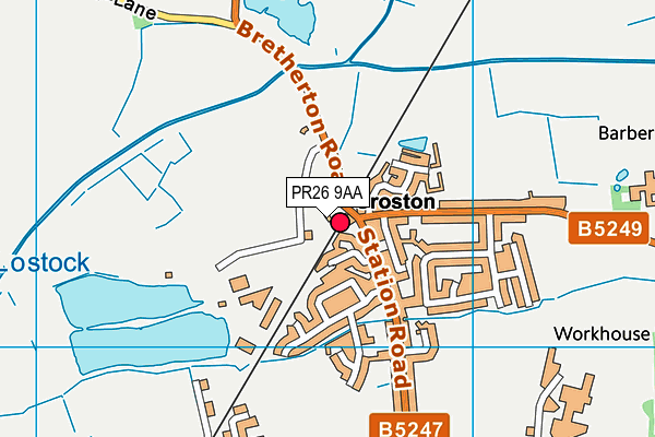 Croston Sports Club (Juniors Football) map (PR26 9AA) - OS VectorMap District (Ordnance Survey)