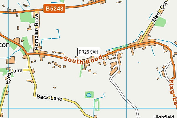 Bretherton Recreation Ground map (PR26 9AH) - OS VectorMap District (Ordnance Survey)