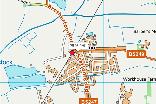 PR26 9HL map - OS VectorMap District (Ordnance Survey)