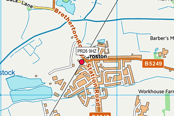 PR26 9HZ map - OS VectorMap District (Ordnance Survey)