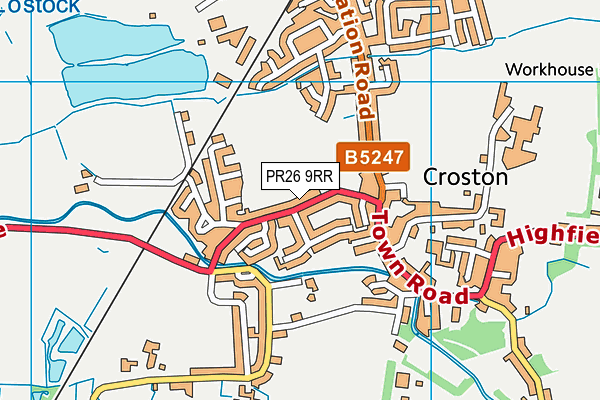 Croston Sports Club map (PR26 9RR) - OS VectorMap District (Ordnance Survey)