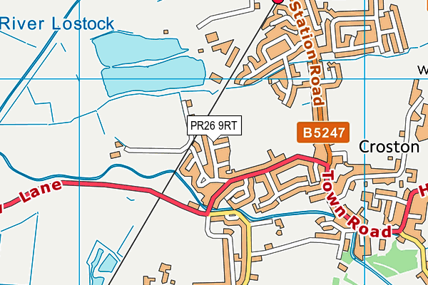 PR26 9RT map - OS VectorMap District (Ordnance Survey)