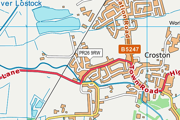 PR26 9RW map - OS VectorMap District (Ordnance Survey)