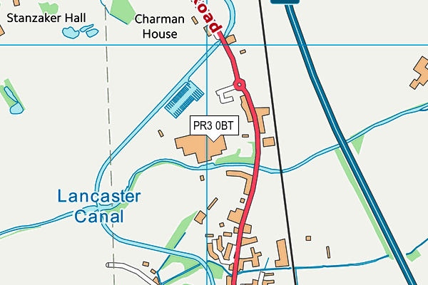 PR3 0BT map - OS VectorMap District (Ordnance Survey)