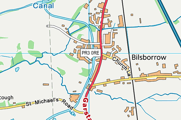 Bilsborrow John Cross Church of England Primary School map (PR3 0RE) - OS VectorMap District (Ordnance Survey)