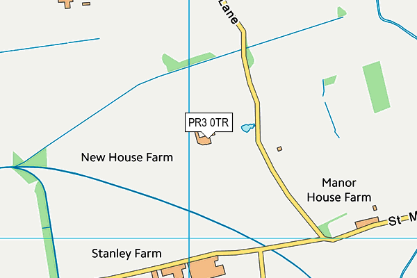 PR3 0TR map - OS VectorMap District (Ordnance Survey)