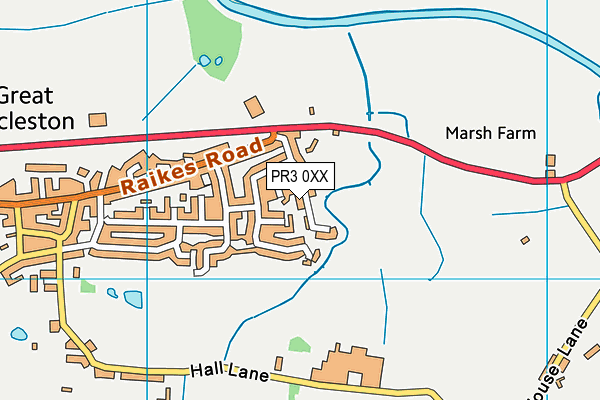 PR3 0XX map - OS VectorMap District (Ordnance Survey)