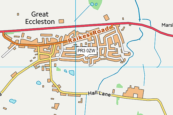 Great Eccleston Recreation Ground map (PR3 0ZW) - OS VectorMap District (Ordnance Survey)