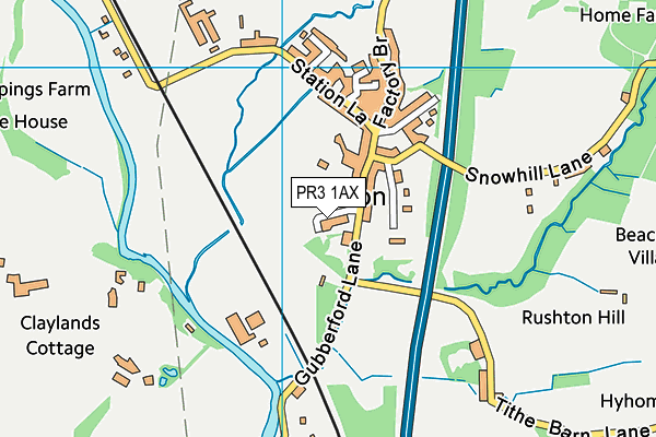 PR3 1AX map - OS VectorMap District (Ordnance Survey)
