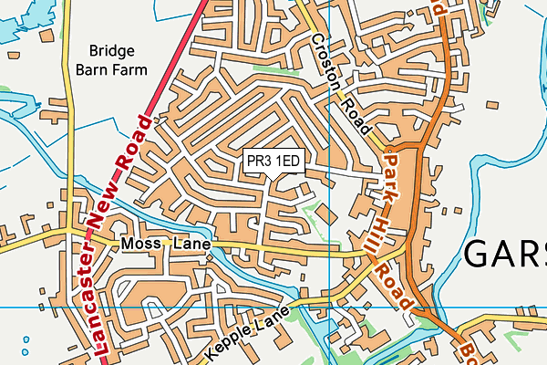 Garstang Leisure Centre map (PR3 1ED) - OS VectorMap District (Ordnance Survey)