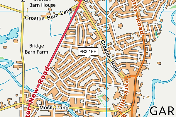 PR3 1EE map - OS VectorMap District (Ordnance Survey)