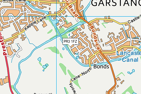 PR3 1FZ map - OS VectorMap District (Ordnance Survey)