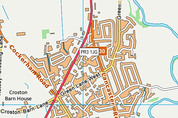 PR3 1JG map - OS VectorMap District (Ordnance Survey)