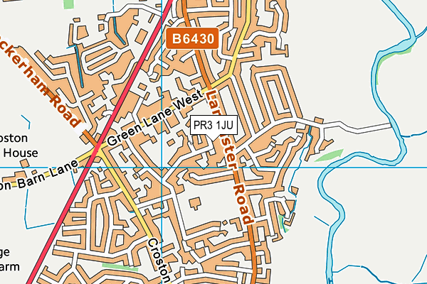 PR3 1JU map - OS VectorMap District (Ordnance Survey)