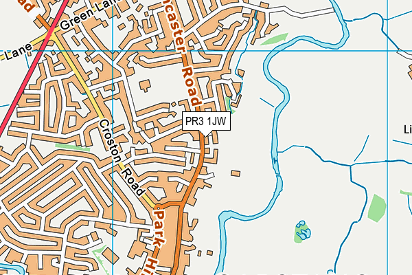 PR3 1JW map - OS VectorMap District (Ordnance Survey)