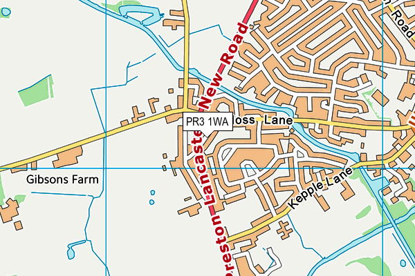 PR3 1WA map - OS VectorMap District (Ordnance Survey)