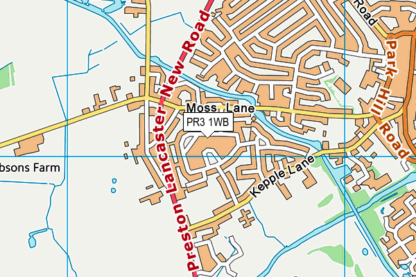 PR3 1WB map - OS VectorMap District (Ordnance Survey)