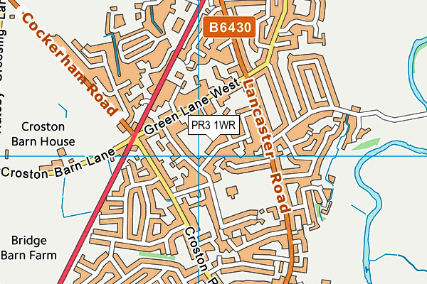 PR3 1WR map - OS VectorMap District (Ordnance Survey)