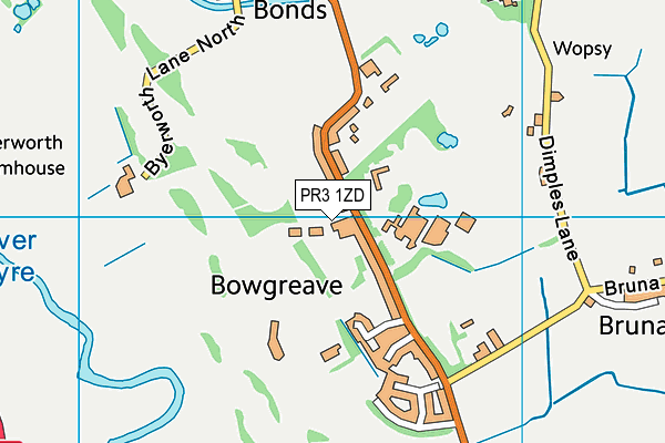 PR3 1ZD map - OS VectorMap District (Ordnance Survey)
