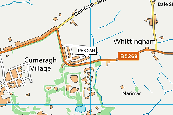 PR3 2AN map - OS VectorMap District (Ordnance Survey)