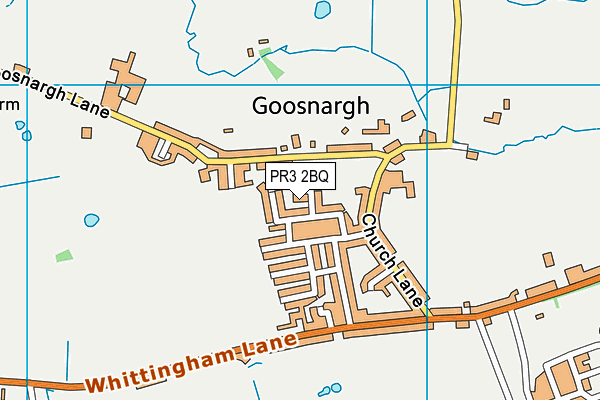 Goosnargh Tennis Club map (PR3 2BQ) - OS VectorMap District (Ordnance Survey)