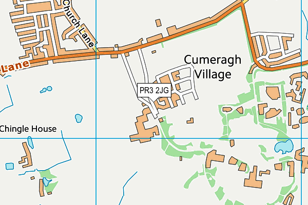 PR3 2JG map - OS VectorMap District (Ordnance Survey)