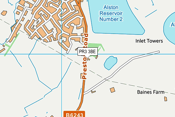 PR3 3BE map - OS VectorMap District (Ordnance Survey)