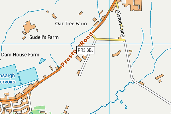 Alston Lane Catholic Primary School, Longridge map (PR3 3BJ) - OS VectorMap District (Ordnance Survey)