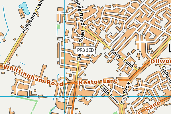 Kestor Lane Recreation Ground map (PR3 3ED) - OS VectorMap District (Ordnance Survey)