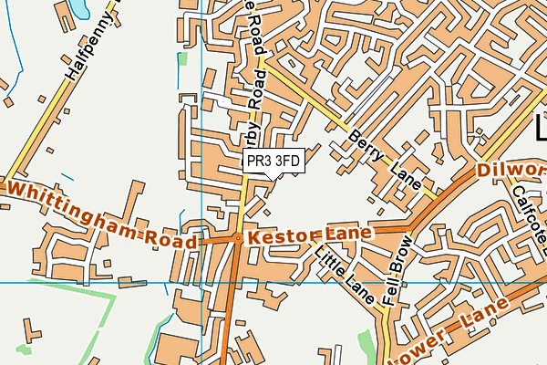 PR3 3FD map - OS VectorMap District (Ordnance Survey)