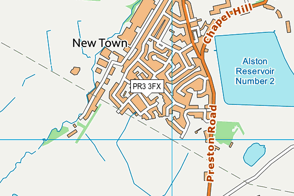 PR3 3FX map - OS VectorMap District (Ordnance Survey)