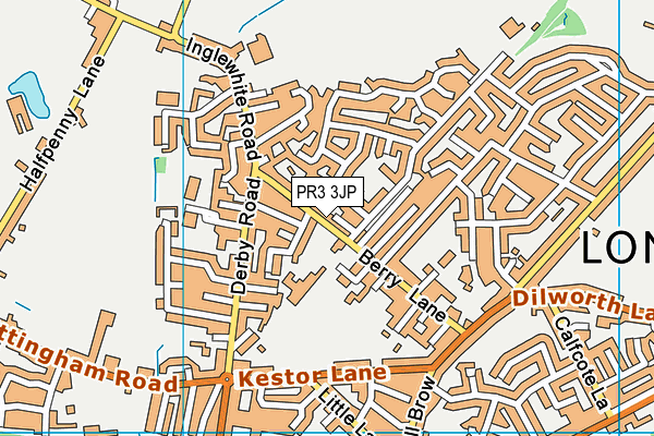 PR3 3JP map - OS VectorMap District (Ordnance Survey)
